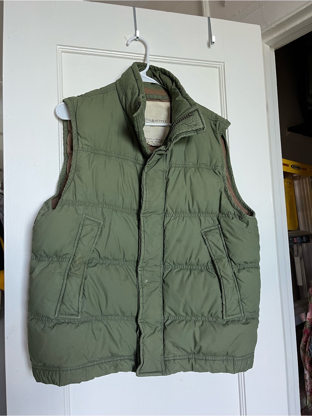 Denim & Supply Ralph Lauren Olive Green Quilted Puffer Vest